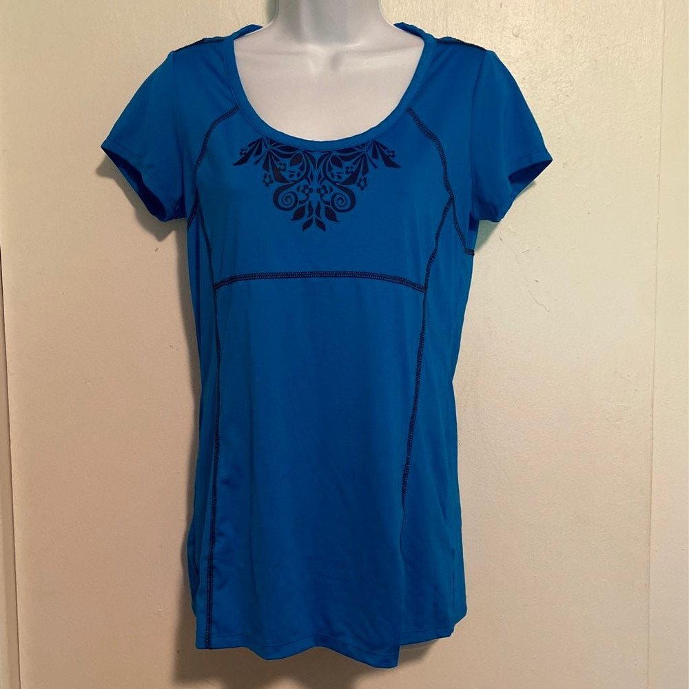 Athleta Teal Blue Short Sleeve Athletic Top